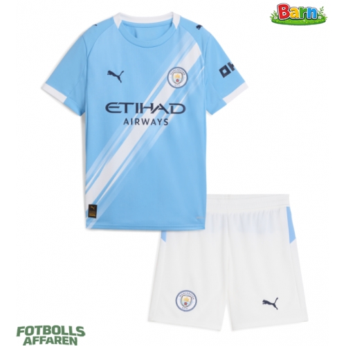 Manchester City Hemmaställ Barn 2025-26 Kortärmad (+ Korta byxor)